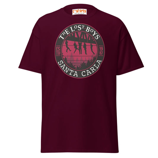 Lost Boys Santa Carla T-Shirt | Vintage Horror Movie Tee - Maroon - T-Shirts Online
