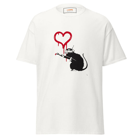 Love Rat | Banksy Inspired T-Shirt - White - T-Shirts Online