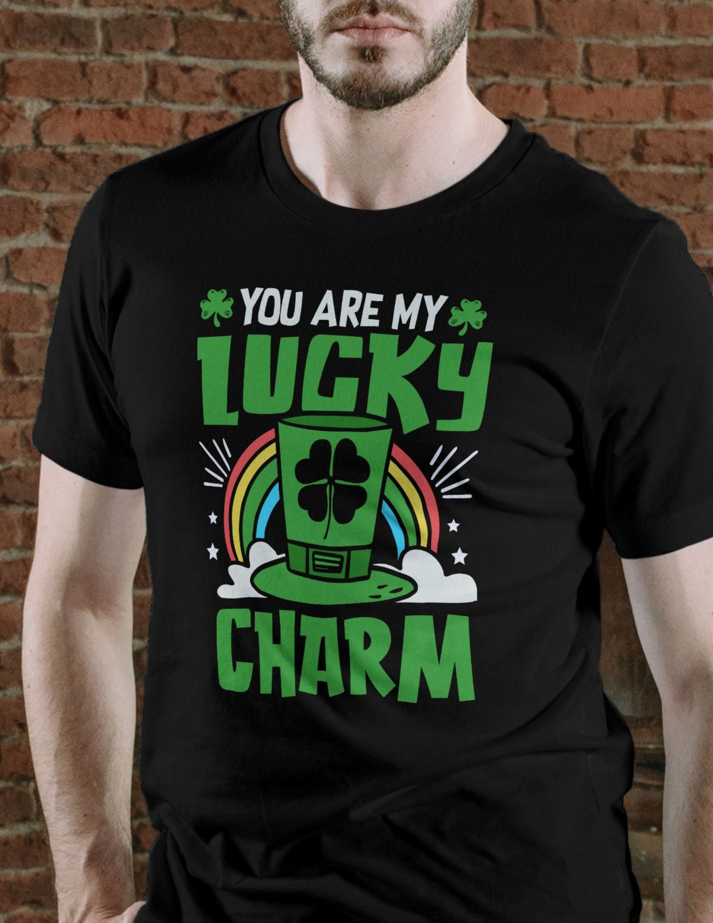 Lucky Charm | St Patrick's Day T-Shirt - Black - T-Shirts Online