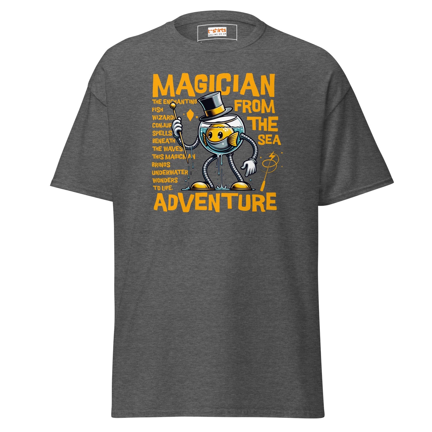 Magician From the Sea | Fishing T-Shirt - Dark Heather - T-Shirts Online