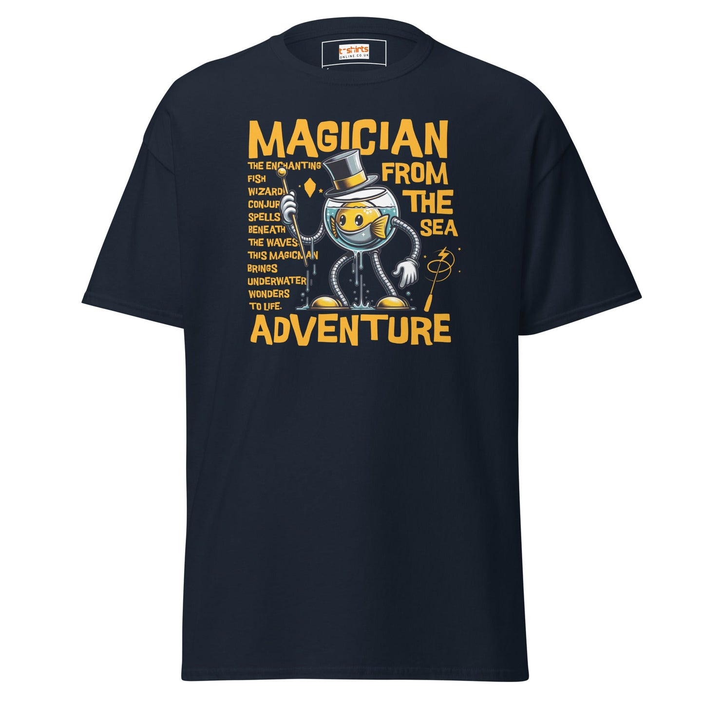Magician From the Sea | Fishing T-Shirt - Navy - T-Shirts Online