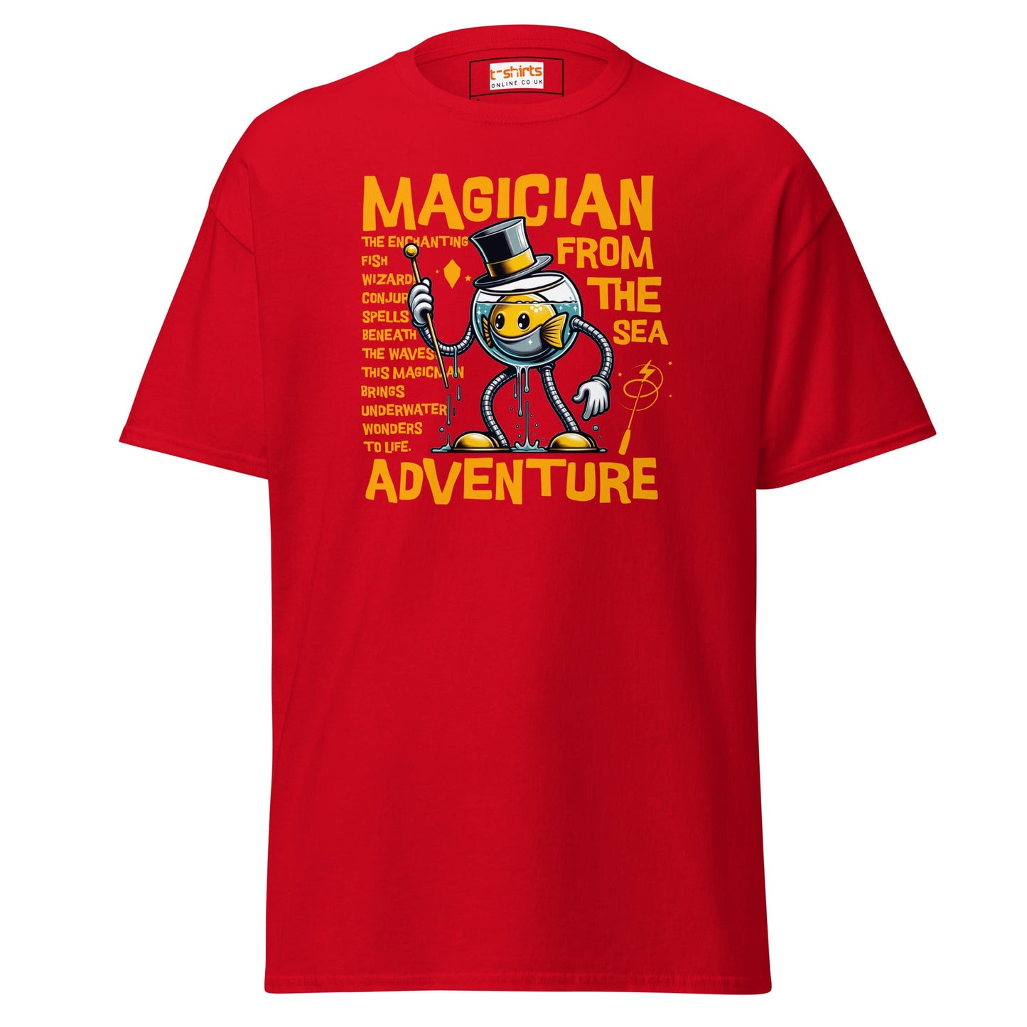 Magician From the Sea | Fishing T-Shirt - Red - T-Shirts Online
