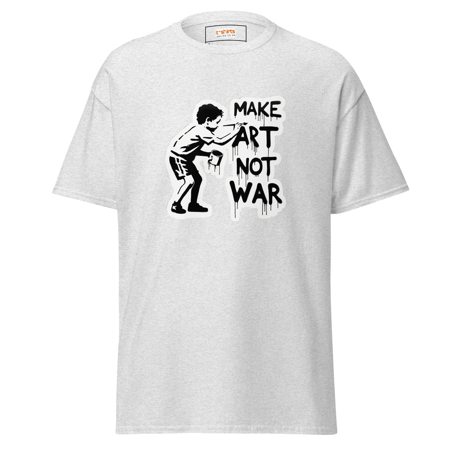 Make Art Not War | Banksy Inspired T-Shirt - Ash - T-Shirts Online