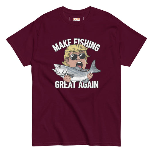 Make Fishing Great Again | Unisex Fishing T-Shirt - Maroon - T-Shirts Online