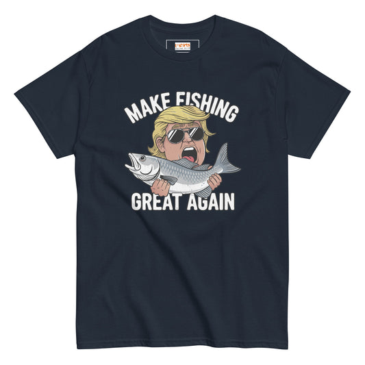 Make Fishing Great Again | Unisex Fishing T-Shirt - Navy - T-Shirts Online