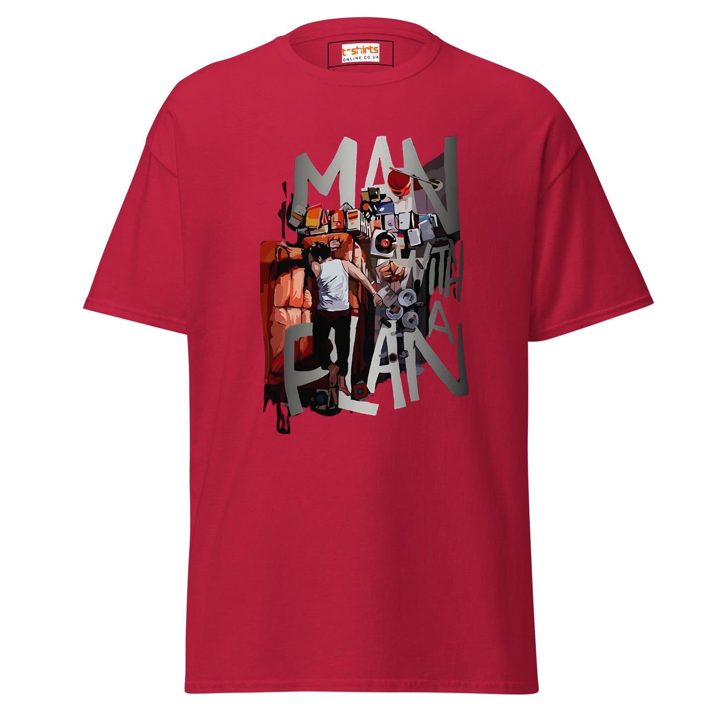 Man with a Plan | Men's Funny T Shirt - Cardinal - T-Shirts Online