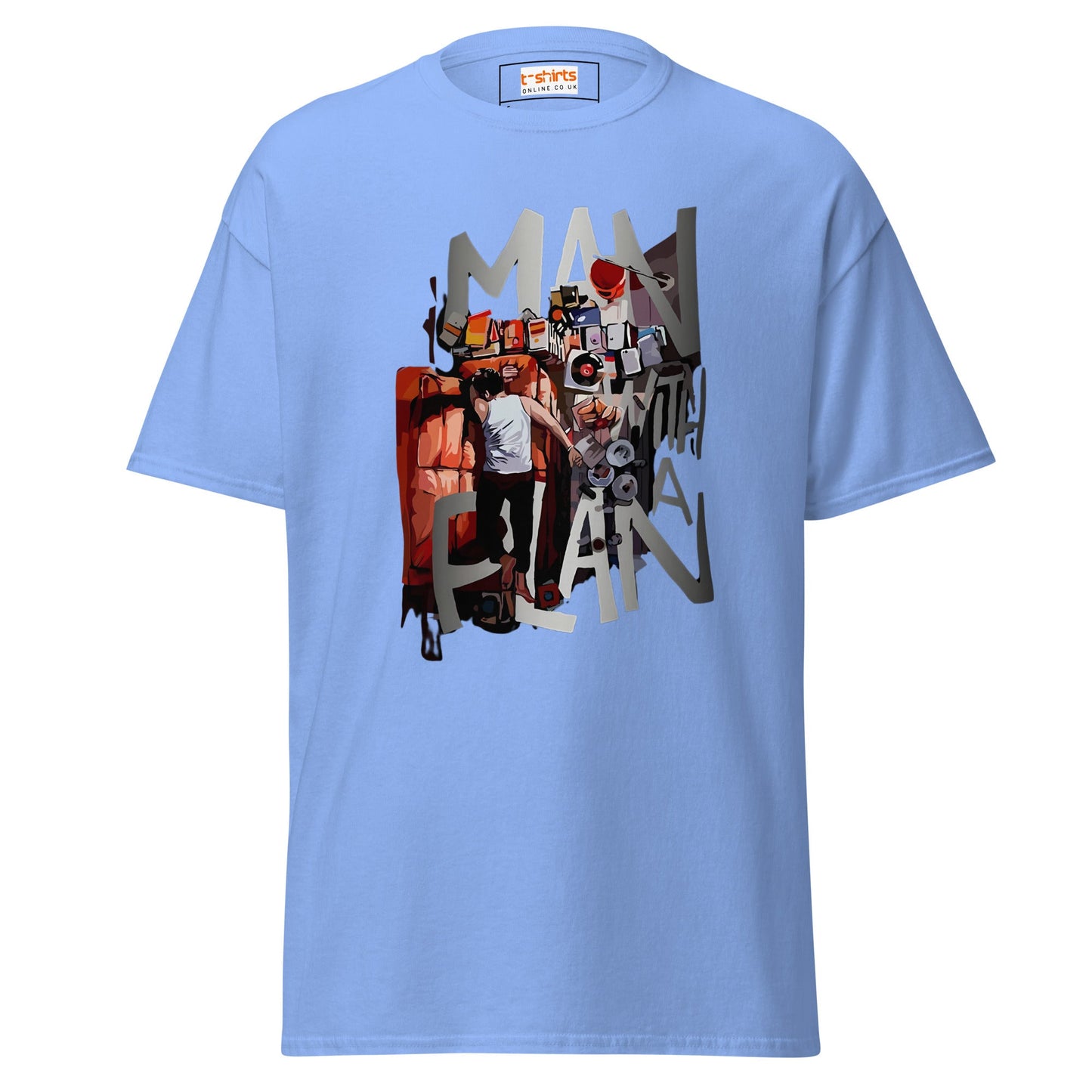 Man with a Plan | Men's Funny T Shirt - Carolina Blue - T-Shirts Online