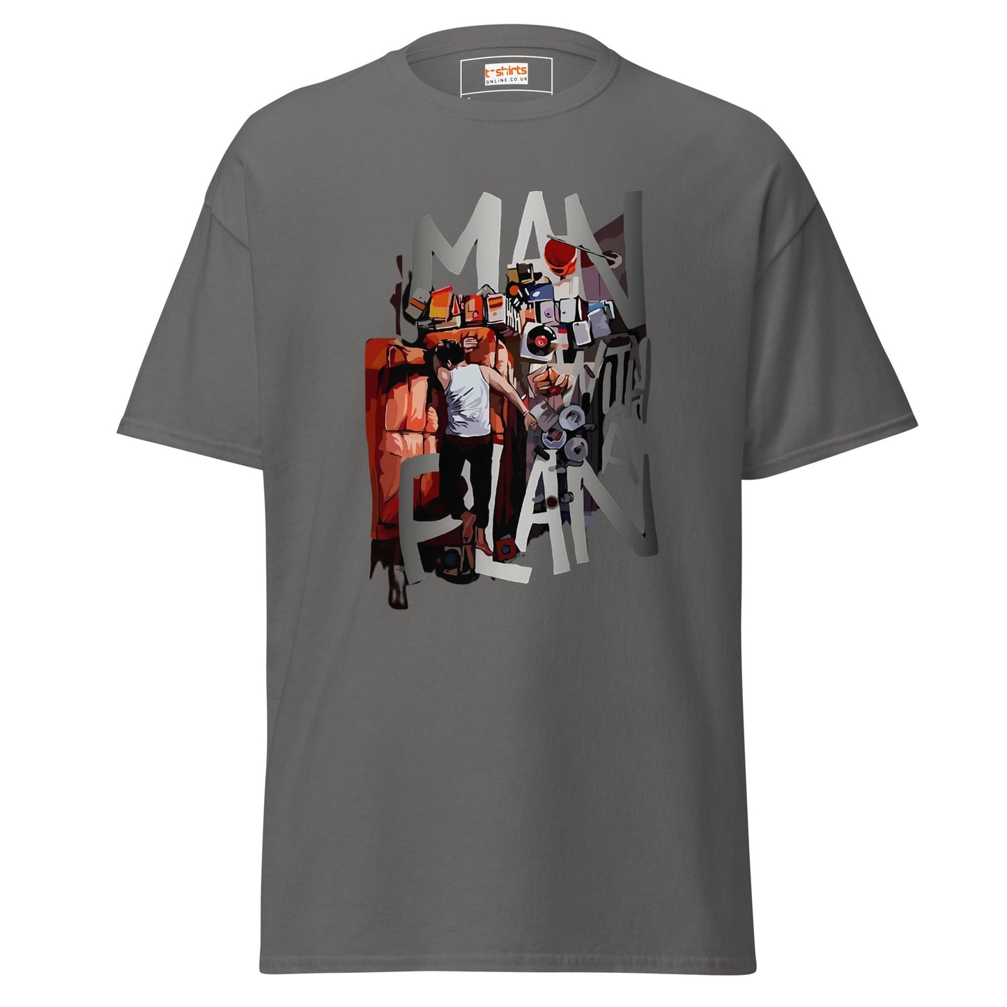 Man with a Plan | Men's Funny T Shirt - Charcoal - T-Shirts Online
