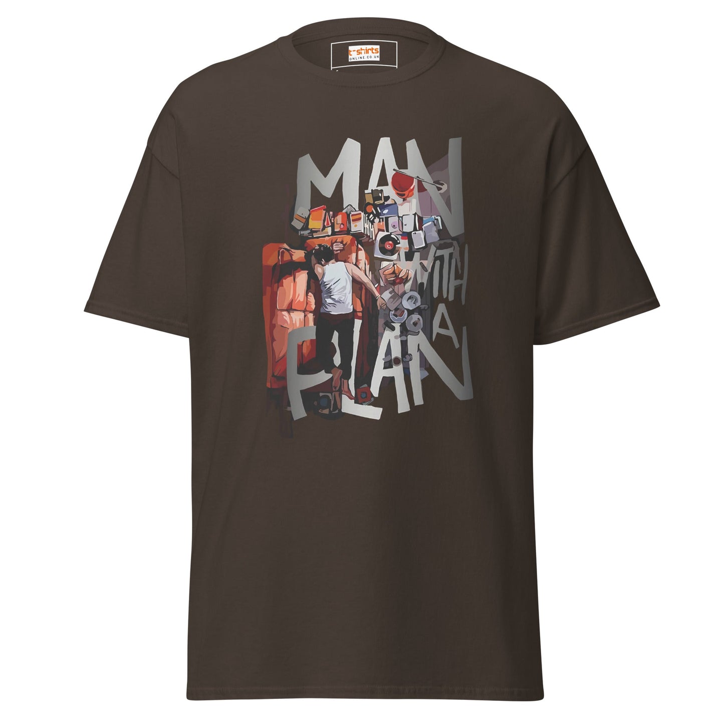 Man with a Plan | Men's Funny T Shirt - Dark Chocolate - T-Shirts Online