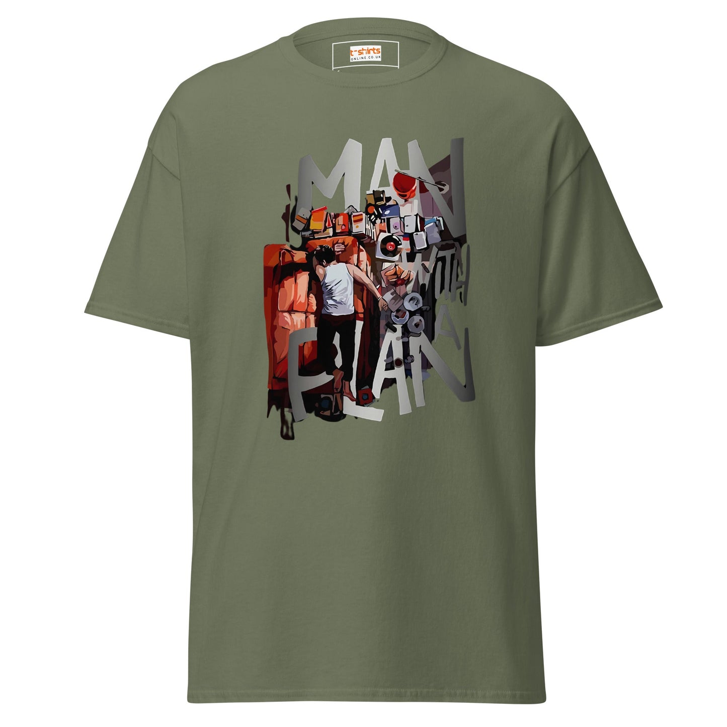 Man with a Plan | Men's Funny T Shirt - Military Green - T-Shirts Online