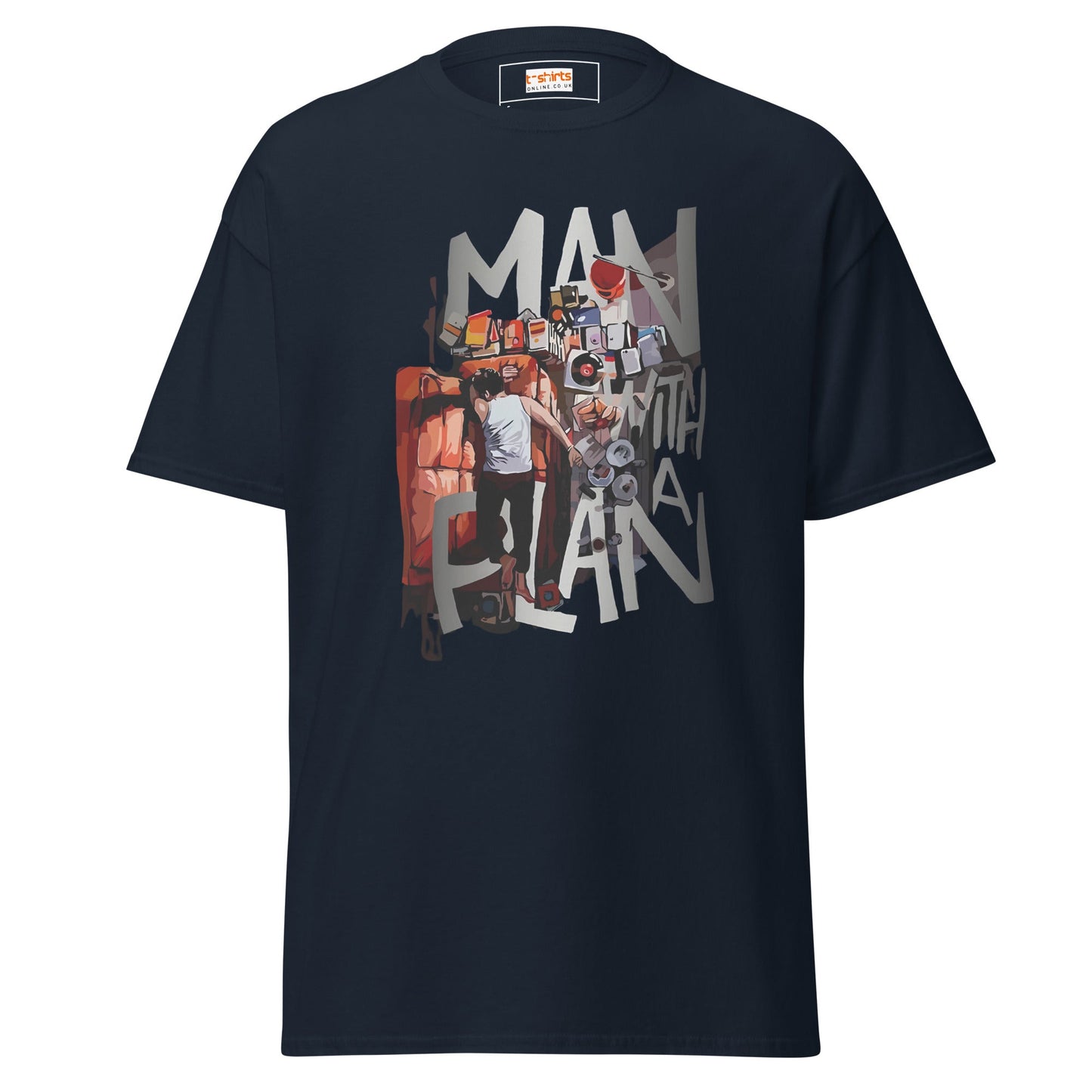 Man with a Plan | Men's Funny T Shirt - Navy - T-Shirts Online