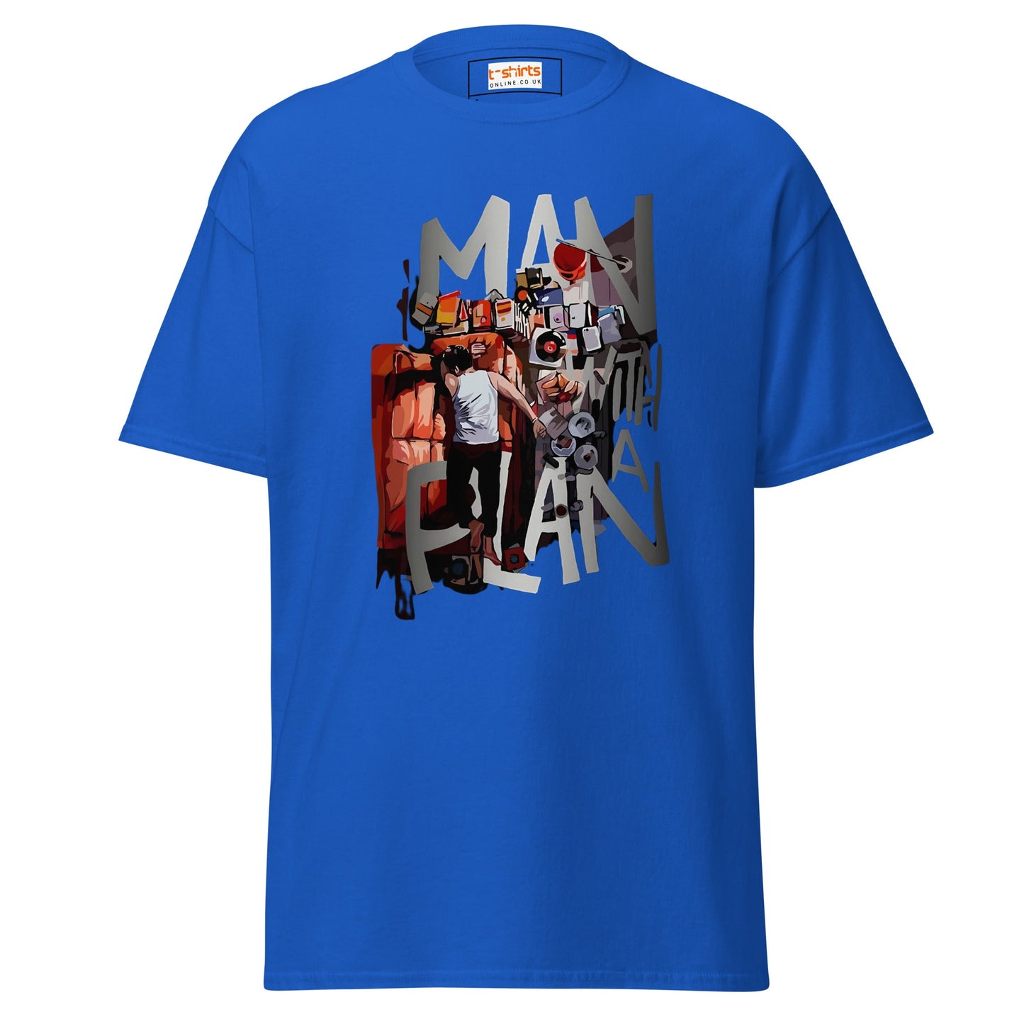 Man with a Plan | Men's Funny T Shirt - Royal - T-Shirts Online