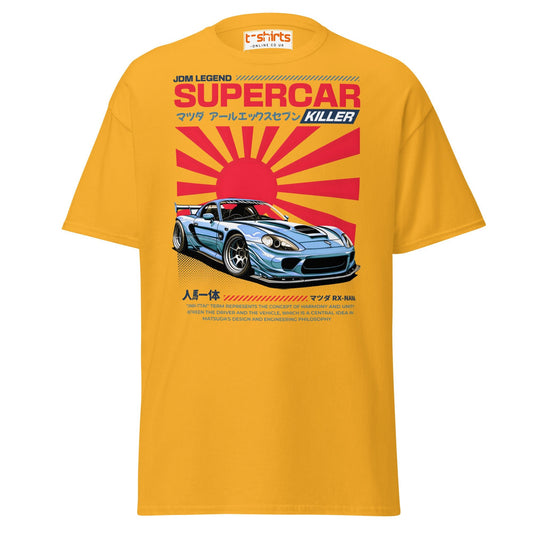 Mazda RX - 7 Supercar Killer T-Shirt - Gold - T-Shirts Online