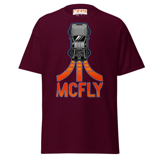 McFly T-Shirt | Retro Time Travel Parody Tee - Maroon - T-Shirts Online
