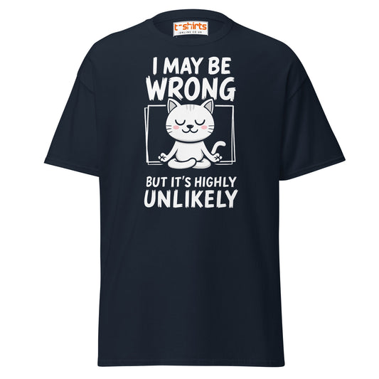 Meditating Cat T-Shirt – Funny Confidence Quote Tee - Navy - T-Shirts Online