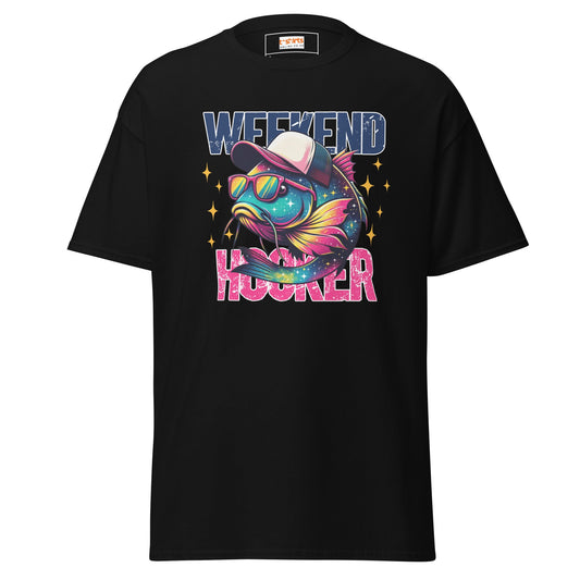 Men's Fishing T-Shirt | Weekend Hooker Tee - Black - T-Shirts Online