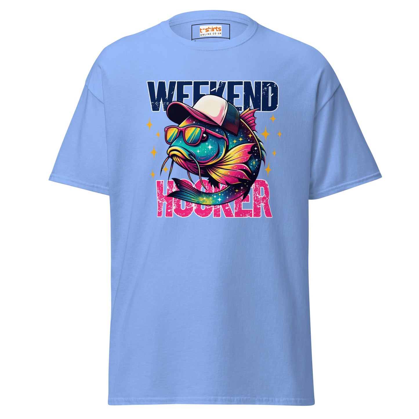 Men's Fishing T-Shirt | Weekend Hooker Tee - Carolina Blue - T-Shirts Online