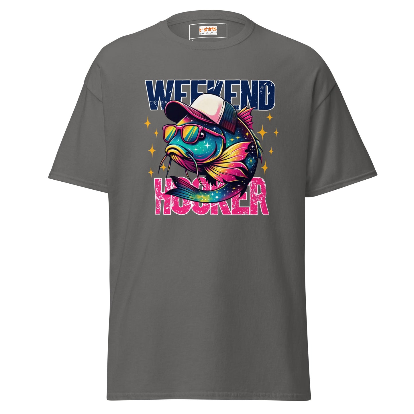 Men's Fishing T-Shirt | Weekend Hooker Tee - Charcoal - T-Shirts Online