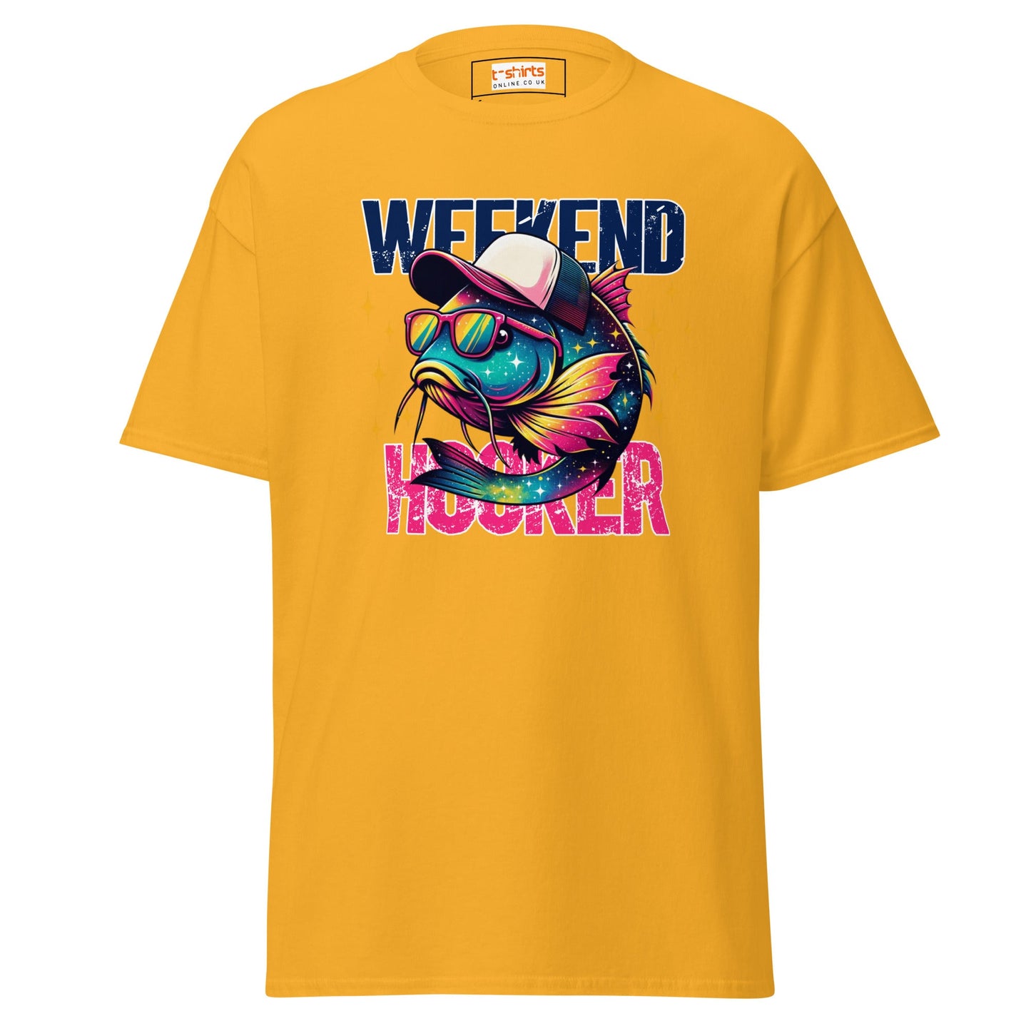 Men's Fishing T-Shirt | Weekend Hooker Tee - Gold - T-Shirts Online