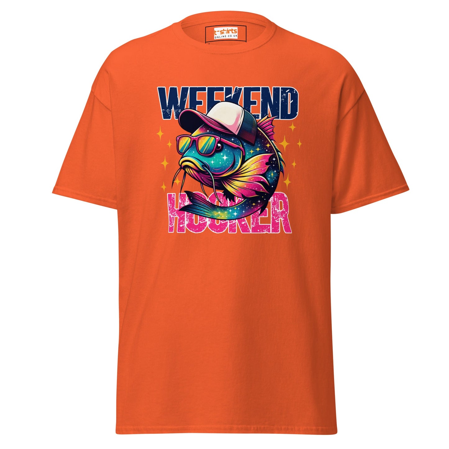 Men's Fishing T-Shirt | Weekend Hooker Tee - Orange - T-Shirts Online