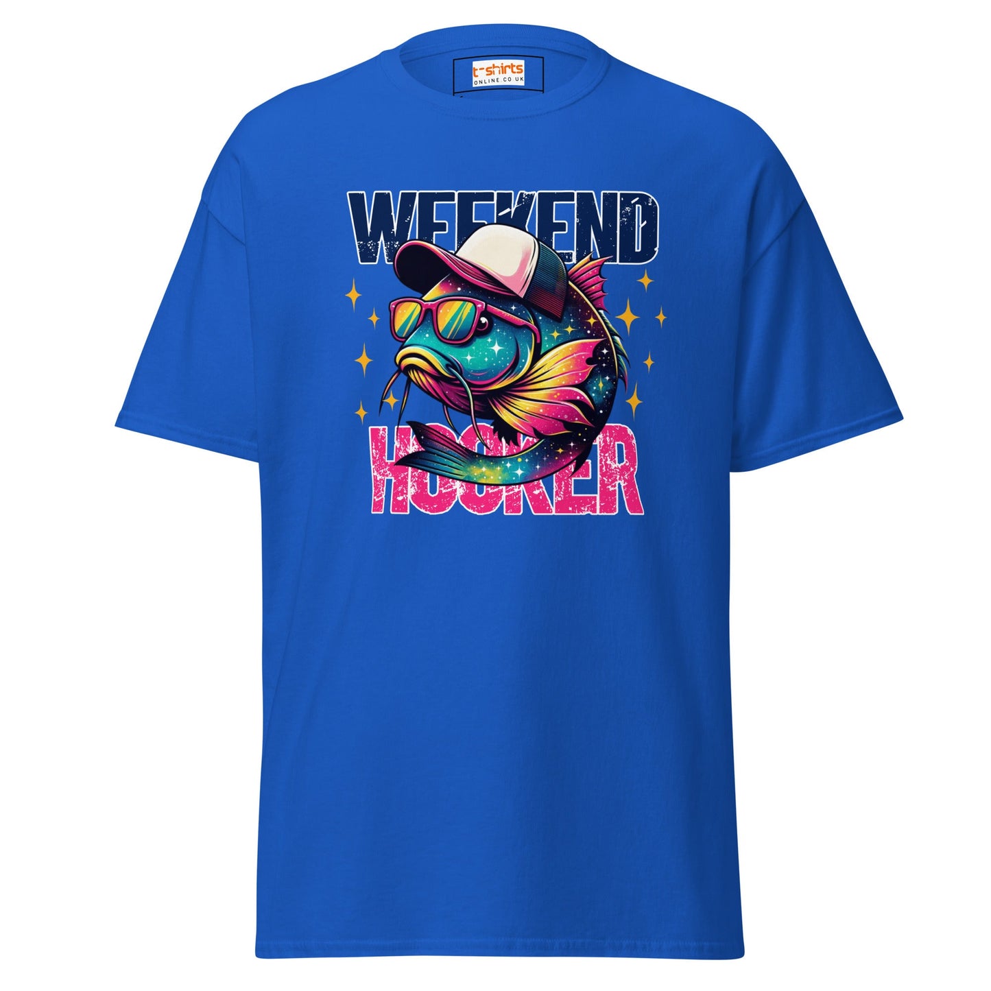 Men's Fishing T-Shirt | Weekend Hooker Tee - Royal - T-Shirts Online