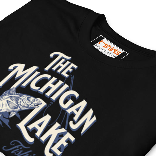 Michigan Lake Fishing Club T-Shirt - Black - T-Shirts Online
