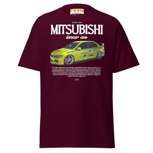 Mitsubishi Lancer Evo T-Shirt – JDM Car Enthusiast Tee - Maroon - T-Shirts Online
