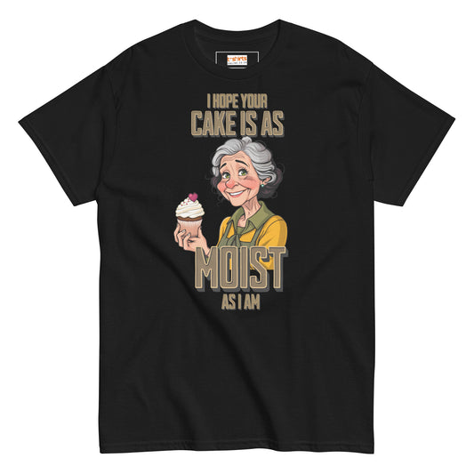 Moist Cake T-Shirt | 18+ Graphic Bold Tee - Black - T-Shirts Online