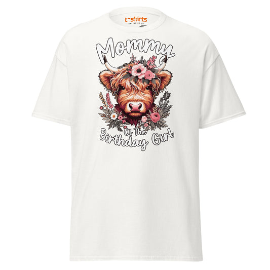 Mommy of the Birthday Girl T-Shirt | Cute Cow Design - White - T-Shirts Online