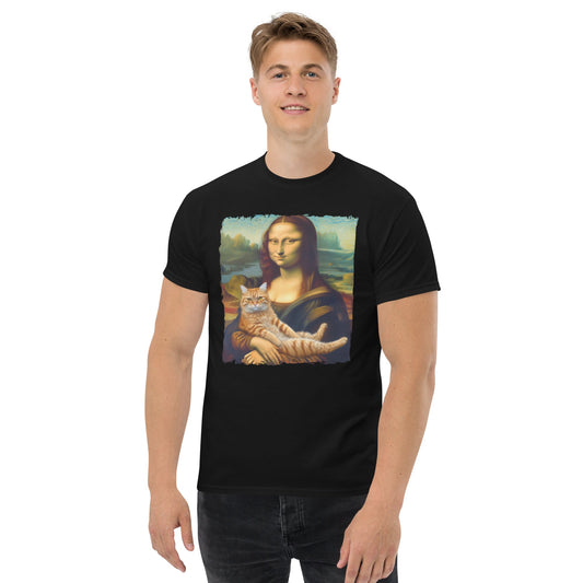 Mona Lisa Cat | Cat T-Shirt - Black - T-Shirts Online