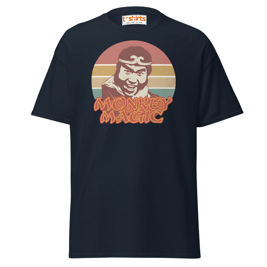 Monkey Magic Retro T-Shirt – Vintage TV Show Tee - Navy - T-Shirts Online