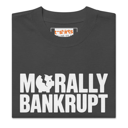 Morally Bankrupt T-Shirt | Oversized Faded Tee - Faded Black - T-Shirts Online
