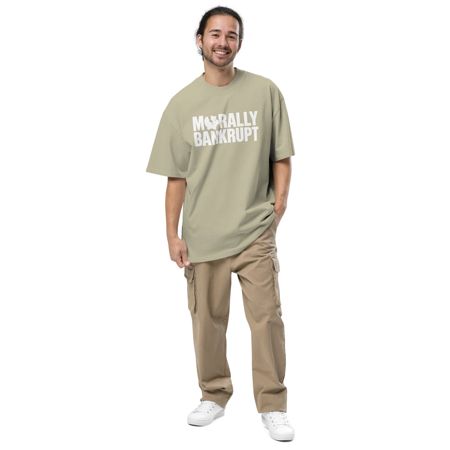 Morally Bankrupt T-Shirt | Oversized Faded Tee - Faded Black - T-Shirts Online