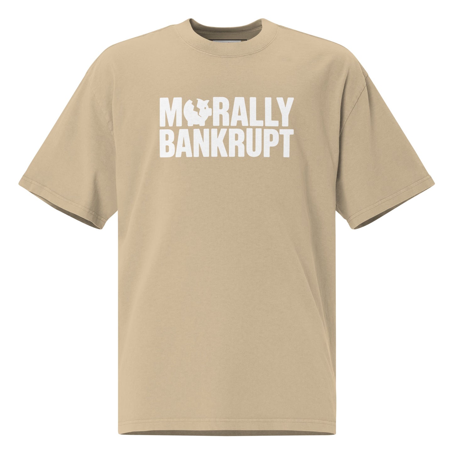 Morally Bankrupt T-Shirt | Oversized Faded Tee - Faded Black - T-Shirts Online