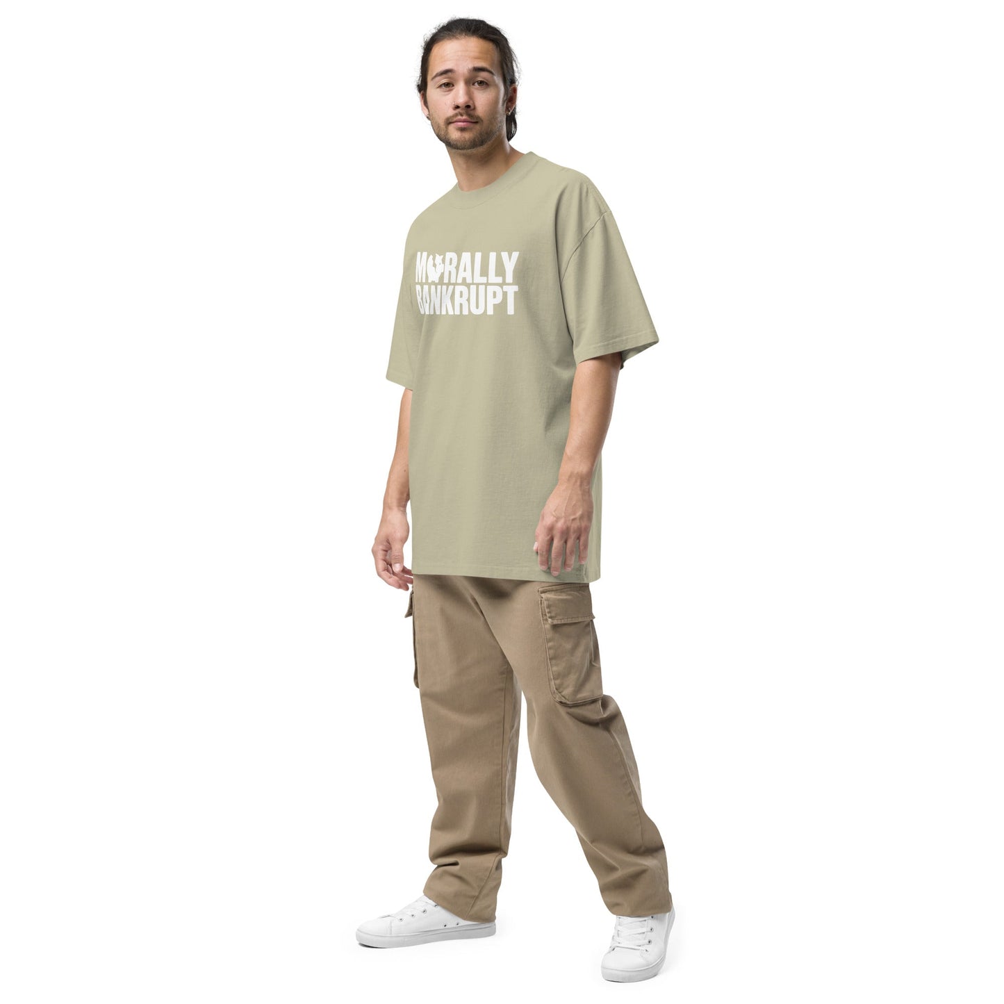 Morally Bankrupt T-Shirt | Oversized Faded Tee - Faded Black - T-Shirts Online