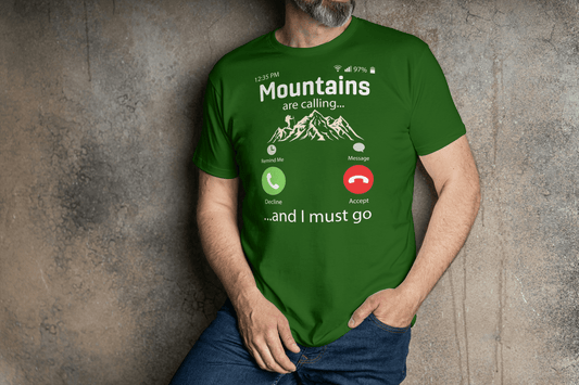 Mountains are Calling | Hiking T-Shirt - Black - T-Shirts Online