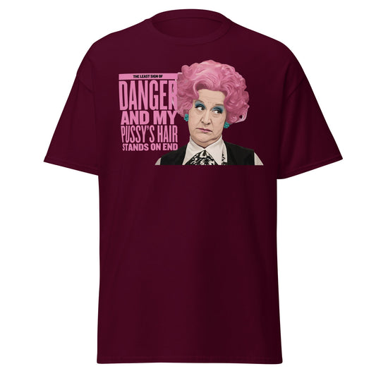 Mrs. Slocombe Pink Hair Funny Quote T-Shirt - Retro Comedy - Maroon - T-Shirts Online
