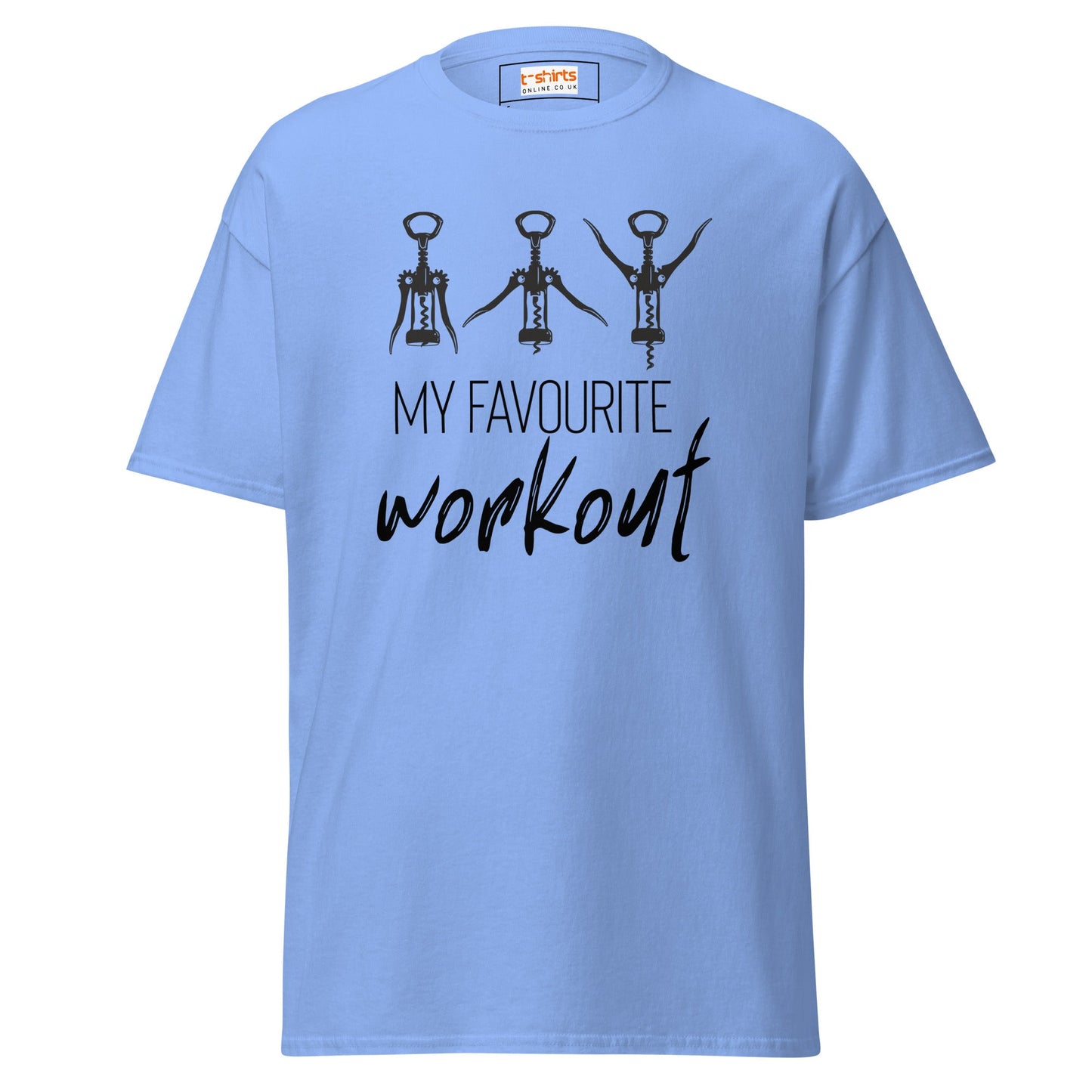 My Favourite Workout T-Shirt | Funny Gym Exercise Tee - Carolina Blue - T-Shirts Online