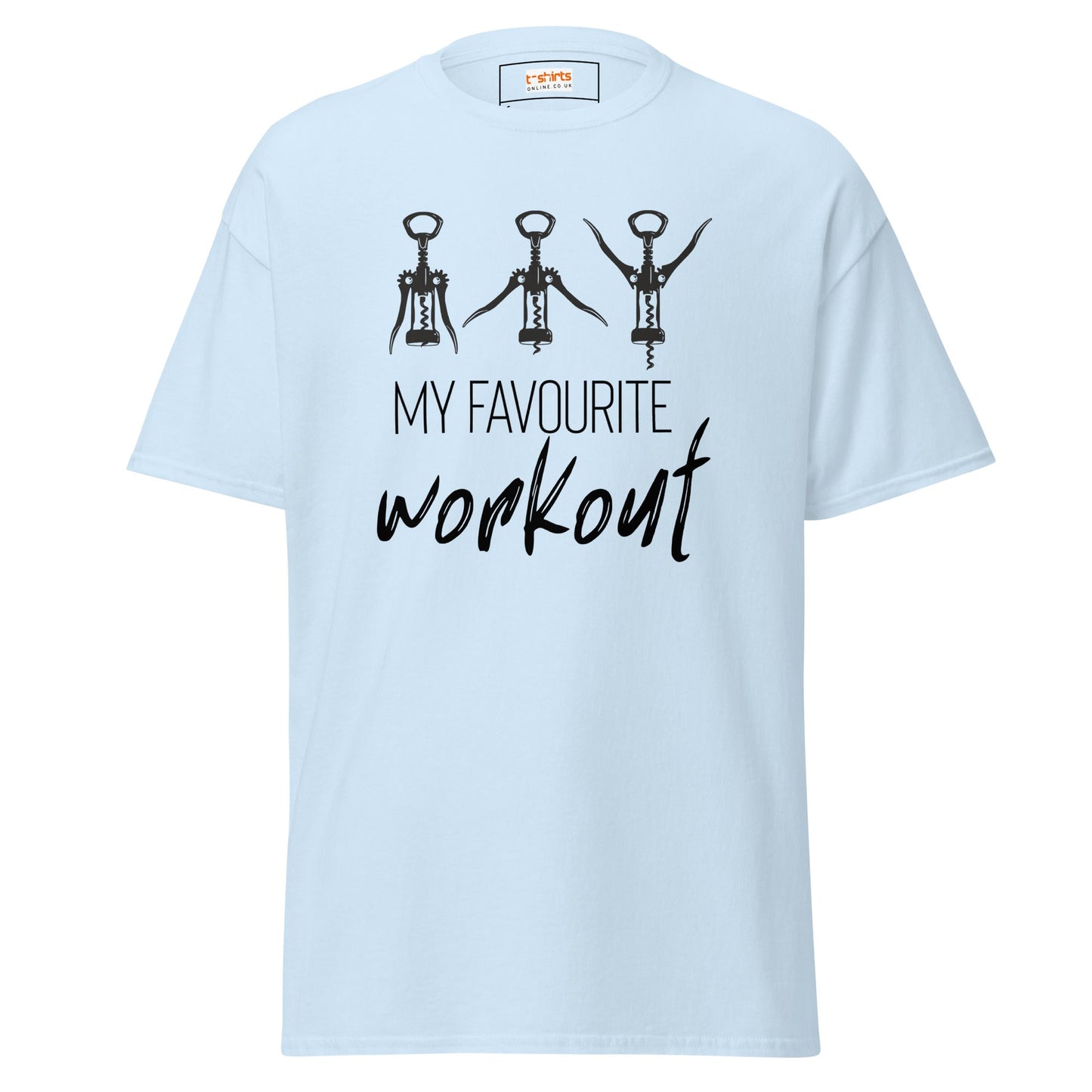 My Favourite Workout T-Shirt | Funny Gym Exercise Tee - Light Blue - T-Shirts Online