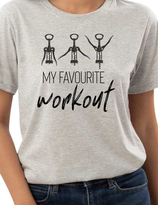 My Favourite Workout T-Shirt | Funny Gym Exercise Tee - Red - T-Shirts Online