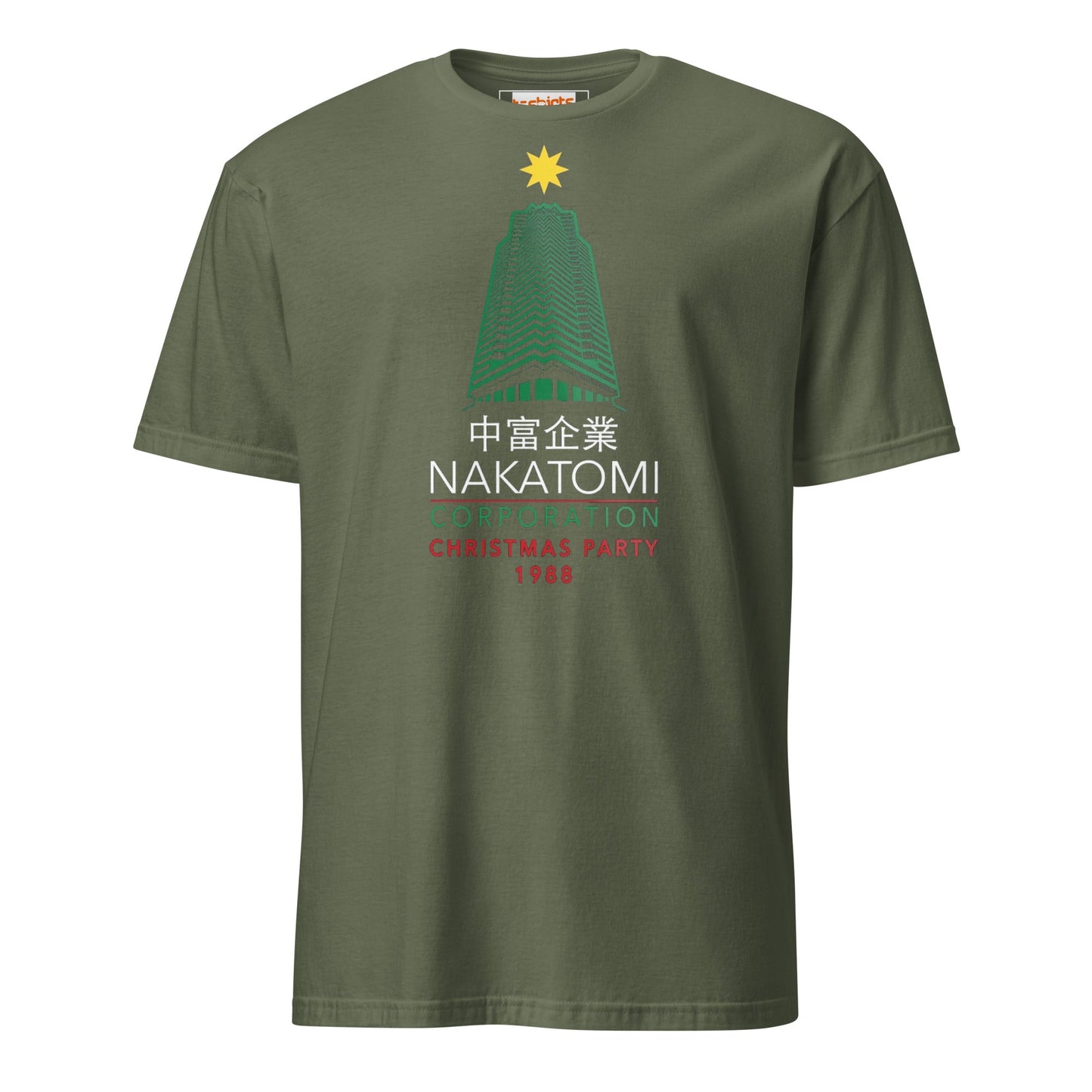 Nakatomi Christmas Party T-Shirt | Movie Homage Tee - Military Green - T-Shirts Online