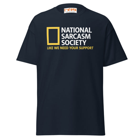 National Sarcasm Society Funny Parody T-Shirt - Navy - T-Shirts Online