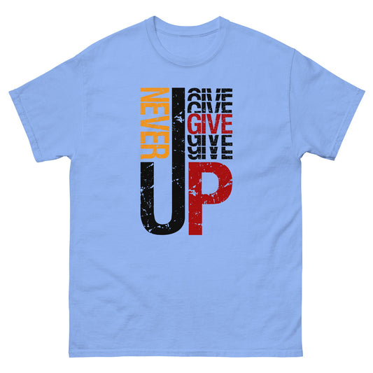 Never Give Up | Motivational T-Shirt - Carolina Blue - T-Shirts Online