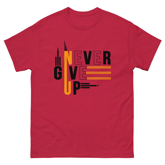 Never Give Up x | Motivational T-Shirt - Cardinal - T-Shirts Online