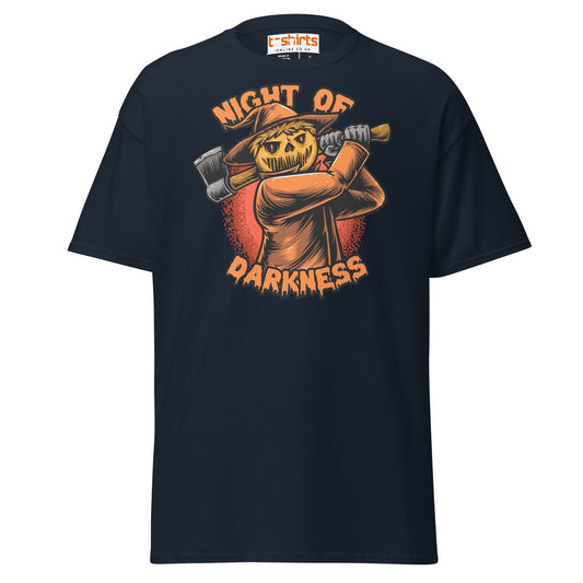 Night of Darkness Halloween Scarecrow T-Shirt - Navy - T-Shirts Online