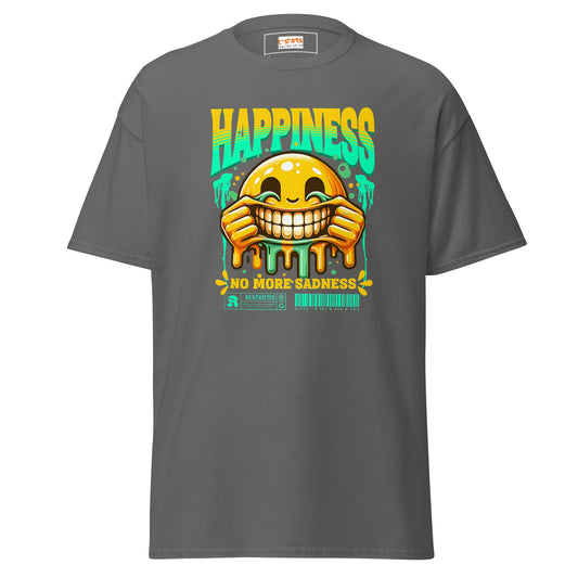 No More Sadness | Happiness T-Shirt - Charcoal - T-Shirts Online