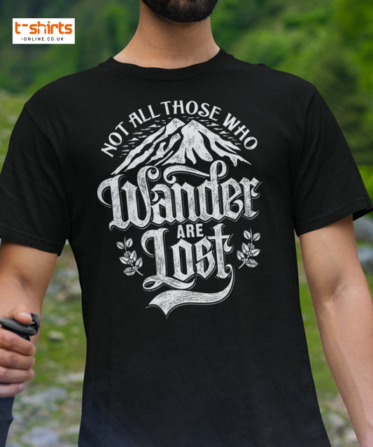 Not All Who Wander Are Lost T-Shirt | Adventure Tee - Maroon - T-Shirts Online