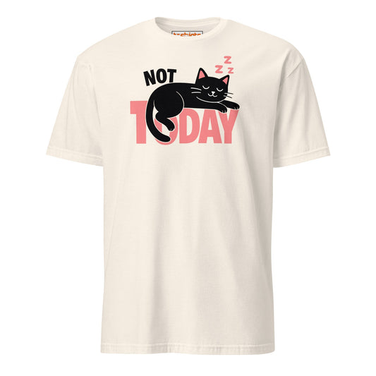 Not Today Sleeping Cat Lazy Day T-Shirt - Natural - T-Shirts Online