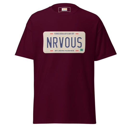Nrvous T-Shirt | Ferris Beuller Tee - Maroon - T-Shirts Online