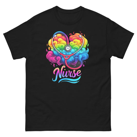 Nurse Heart | Nurse T-Shirt - Black - T-Shirts Online